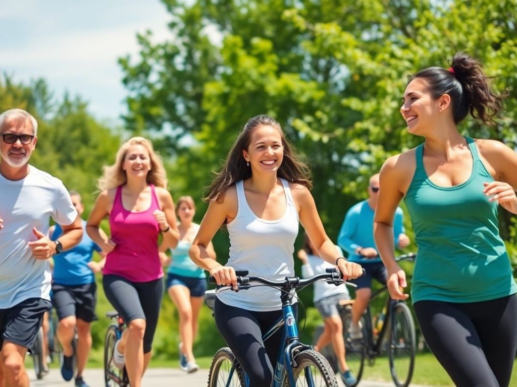 Persoane activi practică sporturi în aer liber.