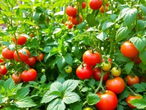 Grădină de legume și fructe ecologice acasă.