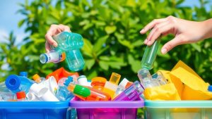 ViataBio 8 Mâini sortând materiale reciclabile pentru a proteja planeta.